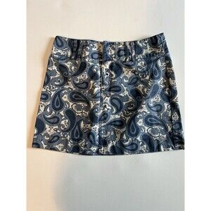 Y2K GAP Blue White Paisley Floral 100% Cotton A Line Sadie Mini Skirt Size 4